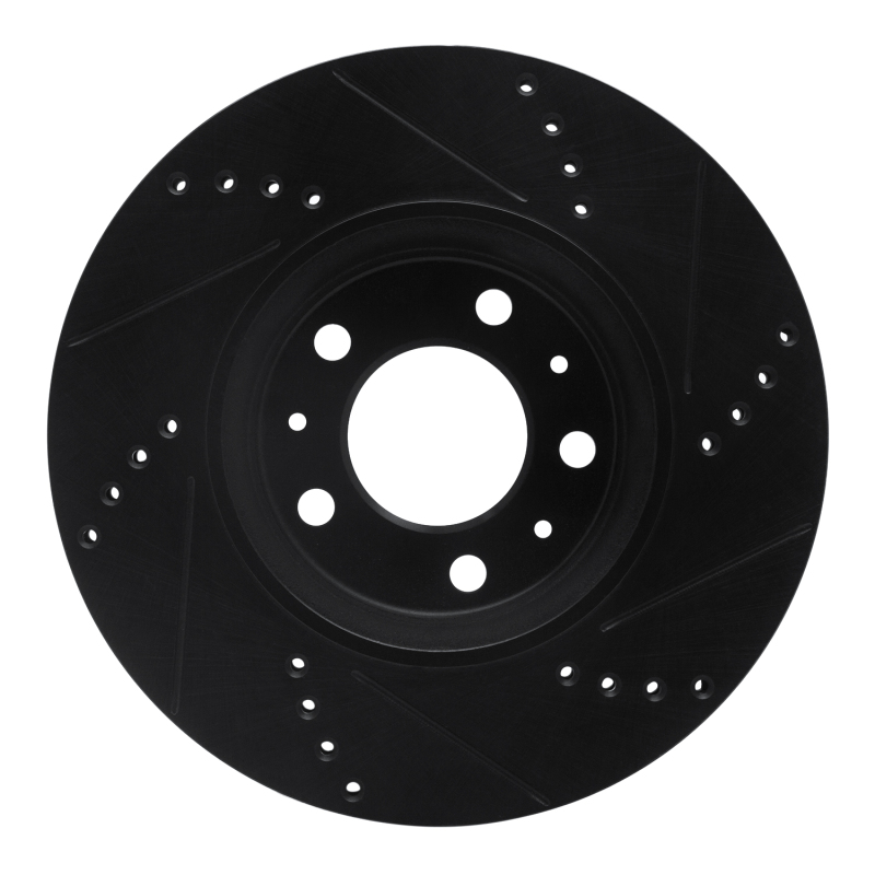 Pontiac Solstice Brake Rotor (1) - Front Left - R1 Concepts - Drilled & Slotted - Black - `06-`10